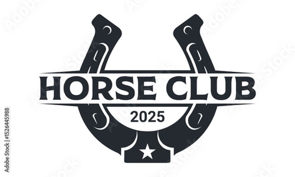 Obraz blacksmith horseshoe stable logo design icon vector template