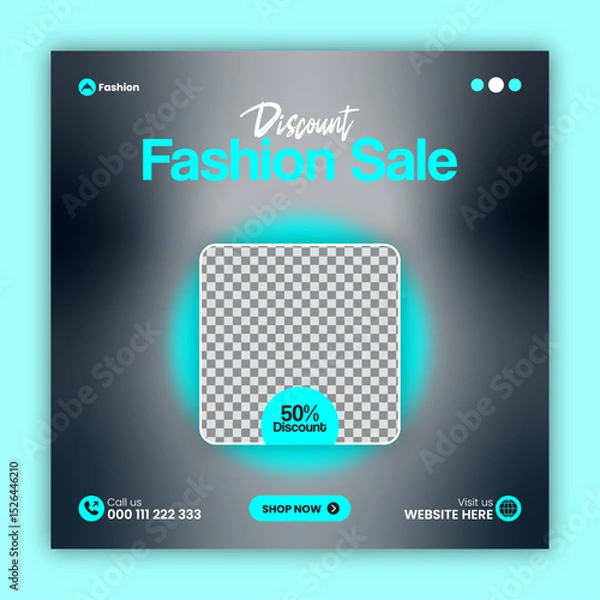 Obraz Fashion sale social media post design template or web banner design template