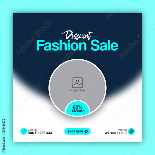Obraz Fashion sale social media post design template or web banner design template