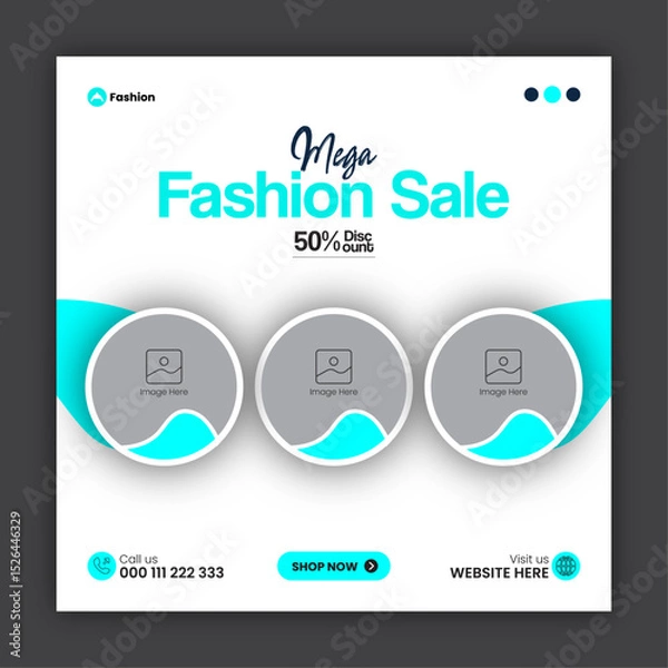 Obraz Fashion sale social media post design template or web banner design template