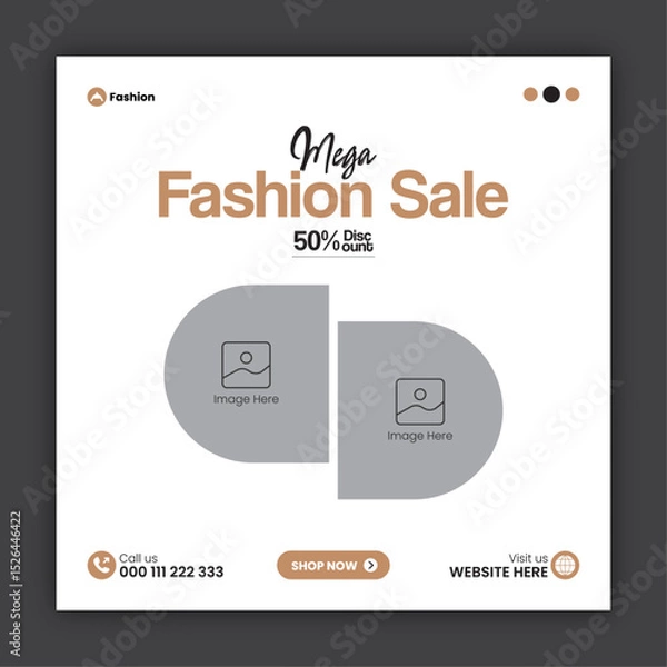 Obraz Fashion sale social media post design template or web banner design template