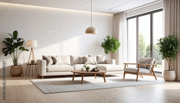 Obraz Modern living room, Generated image