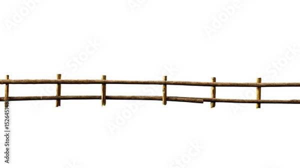 Obraz rustic wooden fence isolated on white background