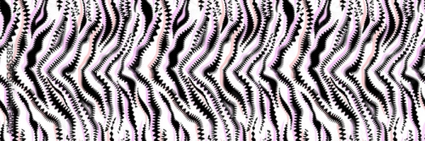 Fototapeta Abstract tiger or zebra stripes in modern style hand drawn with wavy zigzag lines