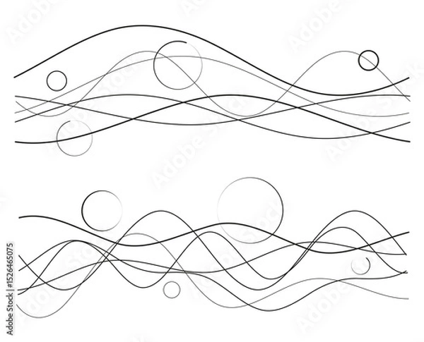 Obraz Wave of the many colored lines. Abstract wavy stripes on a white background isolated. Creative line art. Vector illustration EPS 10. Design elements created using the Blend Tool. Curved smooth tape