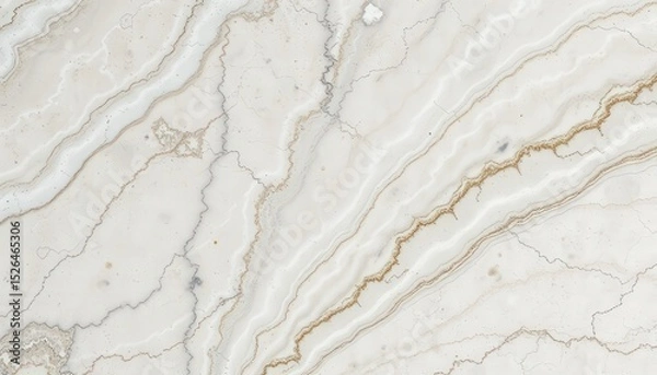 Fototapeta Veined creamy stone with flowing lines of beige and gray creates an elegant, natural looking surface texture