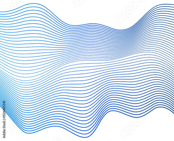 Obraz Wave of the many colored lines. Abstract wavy stripes on a white background isolated. Creative line art. Vector illustration EPS 10. Design elements created using the Blend Tool. Curved smooth tape