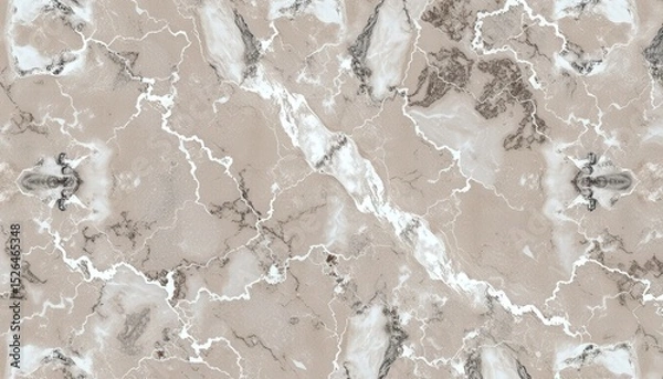 Fototapeta Tan, grey & white abstract texture, reminiscent of veined marble. Light & dark areas create a visual depth