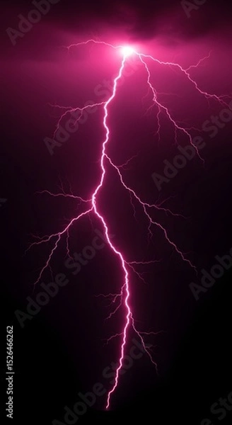 Fototapeta Pink Lightning Bolt Strike