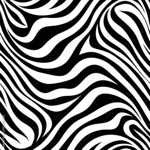 Obraz Abstract black and white zebra stripe pattern seamless design for various creative projects