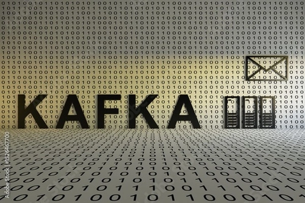 Fototapeta KAFKA concept text sunlight 3D illustration