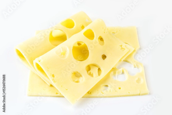 Fototapeta cheese slices isolated on a white background
