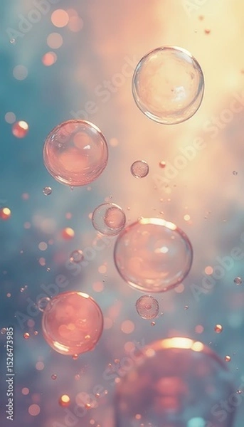 Obraz Many floating bubbles in dreamy outdoor setting