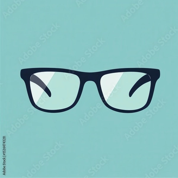Obraz Simple illustration of eyeglasses on plain background indoors