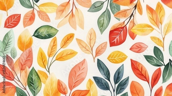Obraz Vibrant autumn leaves flat lay in studio setting