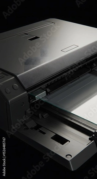 Fototapeta Black Scanner Machine for Document Digitization
