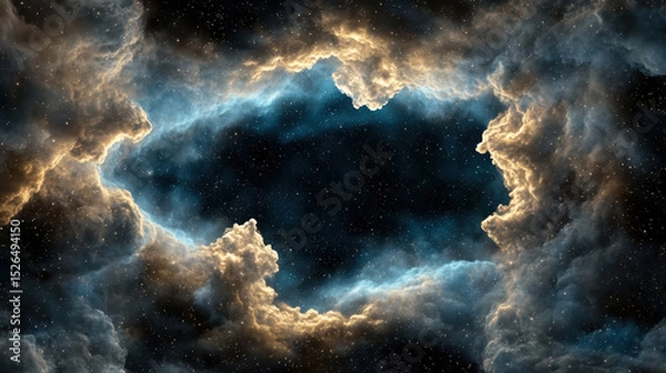 Fototapeta Stunning view of soft pastel nebulous clouds abstract space, evoking sense of wonder