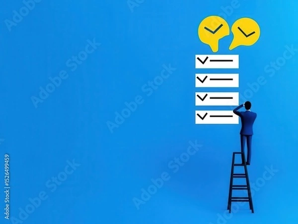 Fototapeta Human head silhouette divided into task list and blank calm area