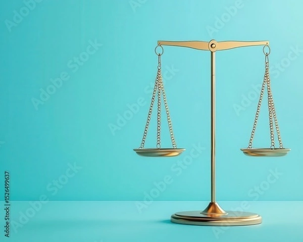 Fototapeta Floating balance scale with equal weights for income and wellbeing