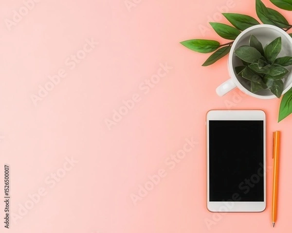Fototapeta Tablet screen split into productivity app and wellness tracker