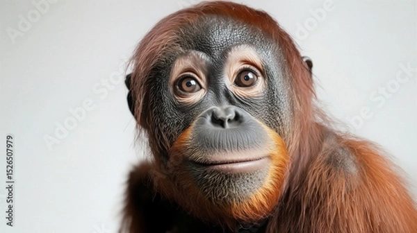 Fototapeta Playful Young Orangutan with a Friendly Expression
