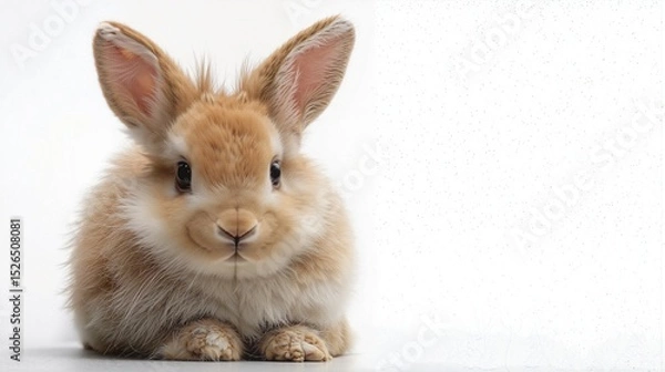Fototapeta Adorable Fluffy Rabbit with Cute Features