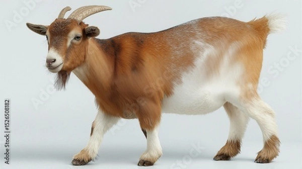 Fototapeta Playful Goat with Distinctive Features and Expression