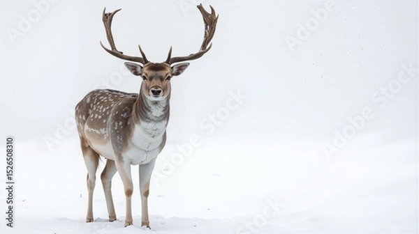 Fototapeta Relaxed Tan Dog with Short Coat on White Background
