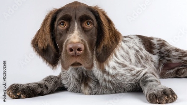 Fototapeta Curious Dog with Unique Coat Pattern and Expression
