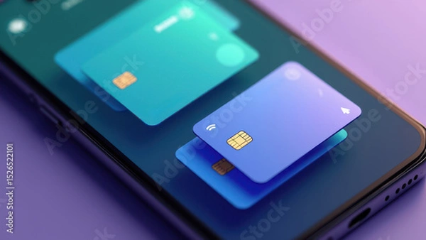 Fototapeta Digital Wallet and Mobile Banking