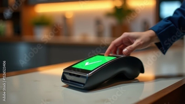 Fototapeta NFC Payment Terminal in Store
