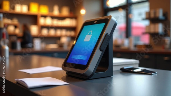 Fototapeta NFC Payment Terminal in Store