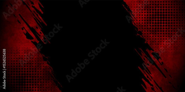 Fototapeta Grunge texture effect background. Distressed rough dark abstract textured. Black isolated on red. Graphic design element vintage style decoration concept for banners, flyer,  or brochure cover