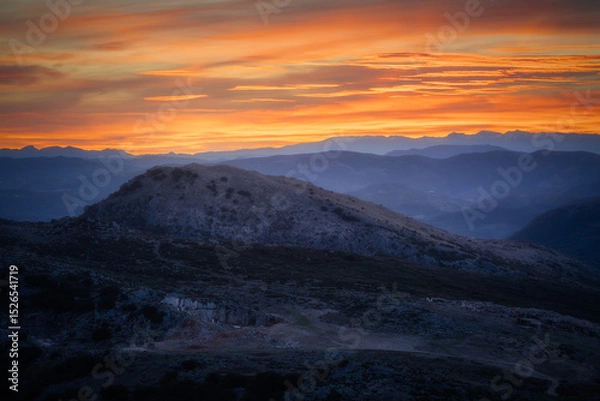 Obraz Puesta sol Sierras subbéticas, Priego de Córdoba
