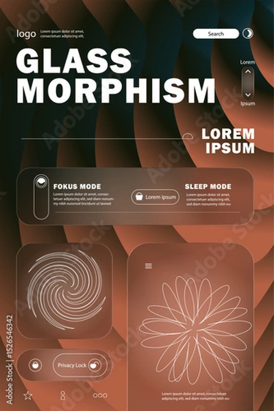 Fototapeta Glass Morphism Mobile UI Interface Design