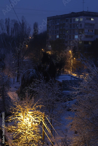 Obraz Urban winter landscape after a snowfall.