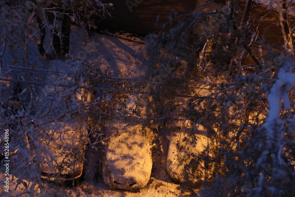 Obraz Urban winter landscape after a snowfall.