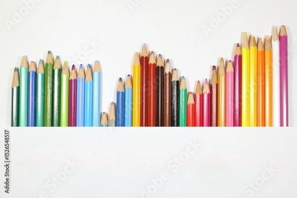 Obraz Color pencils isolated on white background.