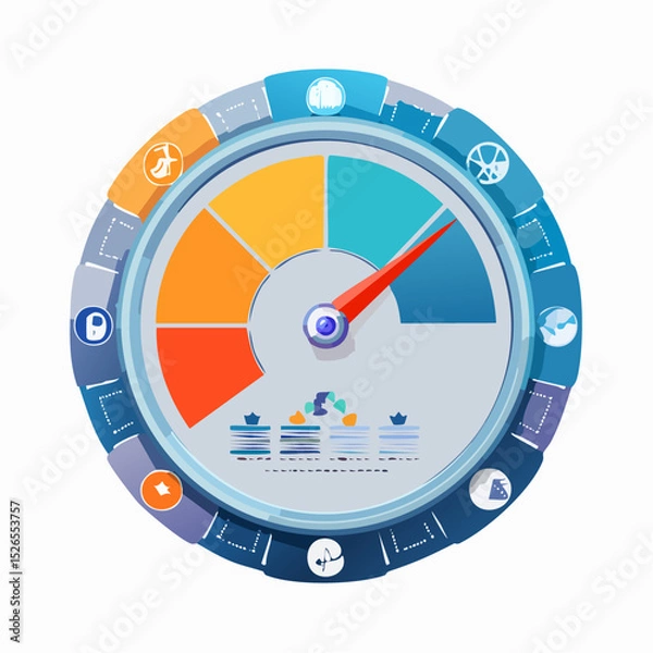 Obraz vector illustration of a speedometer