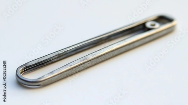 Fototapeta Metal utensil on white background, close-up view