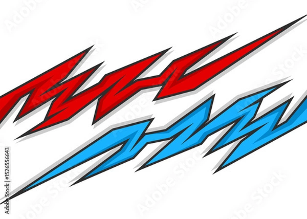 Fototapeta Abstract geometric tribal tattoo pattern. Geometric racing decal pattern