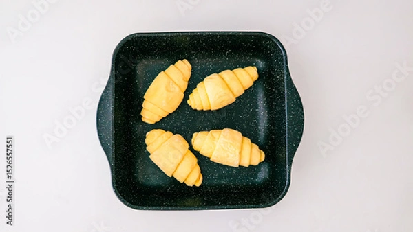 Obraz Homemade Croissants Baking Process