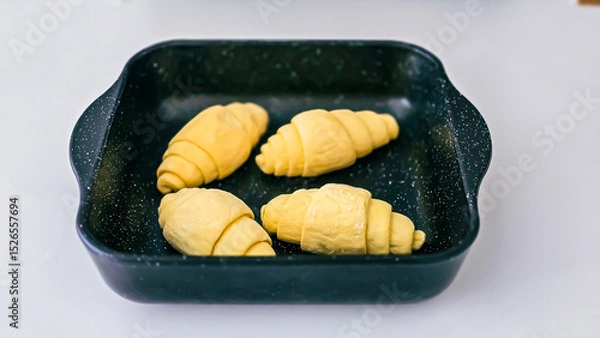 Obraz Homemade Croissants Baking Process