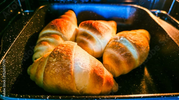 Obraz Homemade Croissants Baking Process