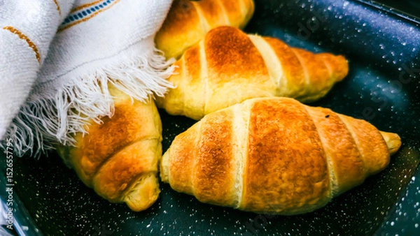 Obraz Homemade Croissants Baking Process