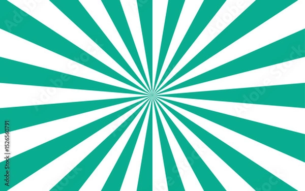Fototapeta Abstract dynamic vibrant background with bright teal and white spiral rays. Sunburst pinwheel design, with sense of movement and energy. Wavy, curved stripes twist with a visual illusion of spinning