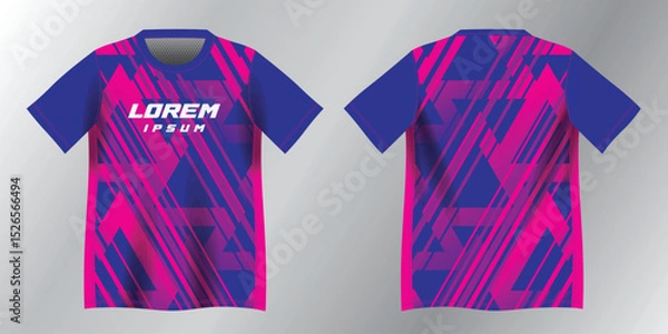 Obraz pink purple and blue abstract background pattern for sport jersey design mockup
