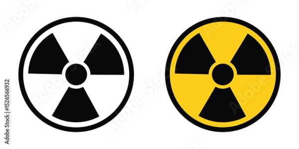 Fototapeta Radiation warning sign icons. Radioactive warning icon set vector