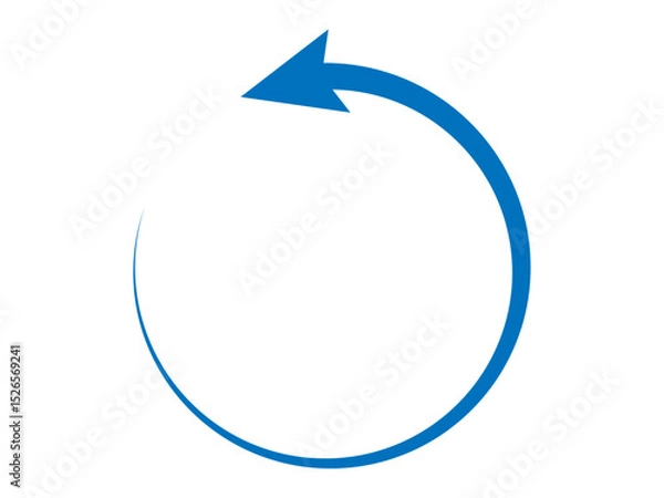 Obraz シンプルな細めの青色円形矢印　ベクター素材