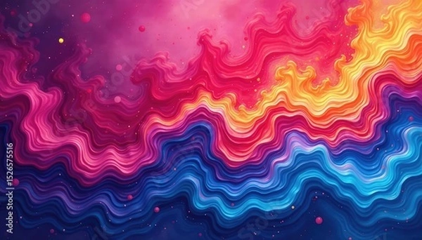 Obraz Vibrant, abstract background with swirling colors and textures Perfect for website banners, presentations, and digital art , bright, background, psychedelic
